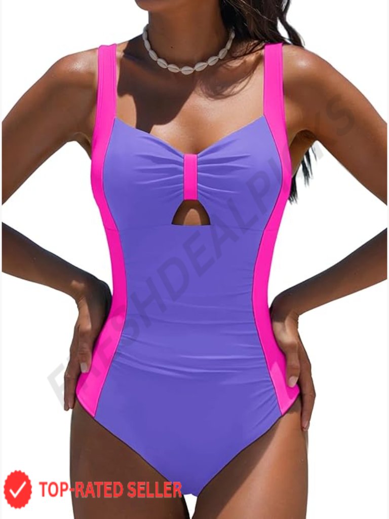 One Piece Swimsuit Tummy Control Slimming Shapewear Neon Adjustable Straps